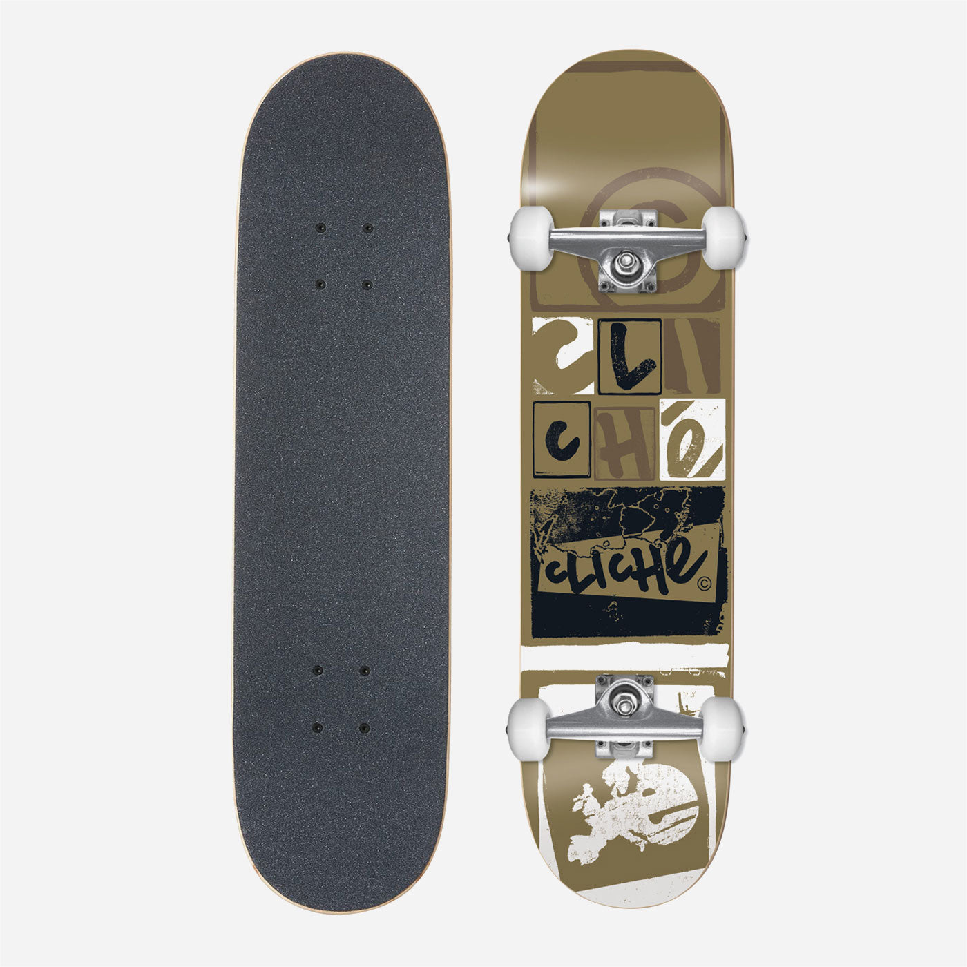 Cliché - Letter Press Complete Skateboard - Gold