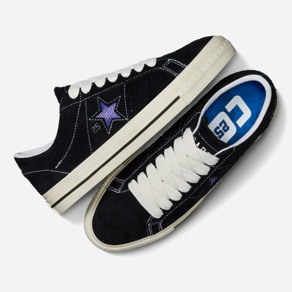 CONS by CONVERSE x QUARTERSNACKS - ONE STAR PRO - Black - Egret - Hyper Blue