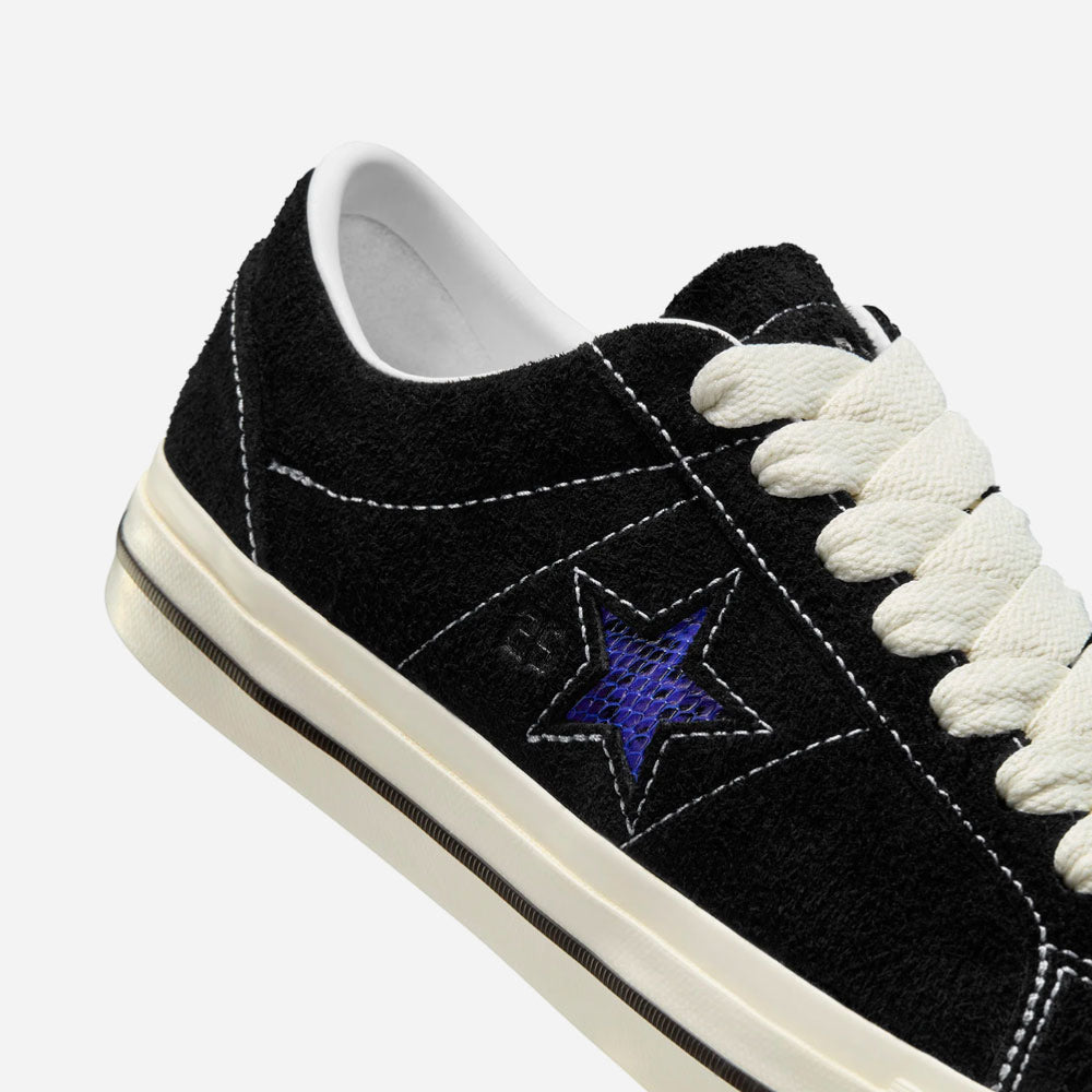 CONS by CONVERSE x QUARTERSNACKS - ONE STAR PRO - Black - Egret - Hyper Blue