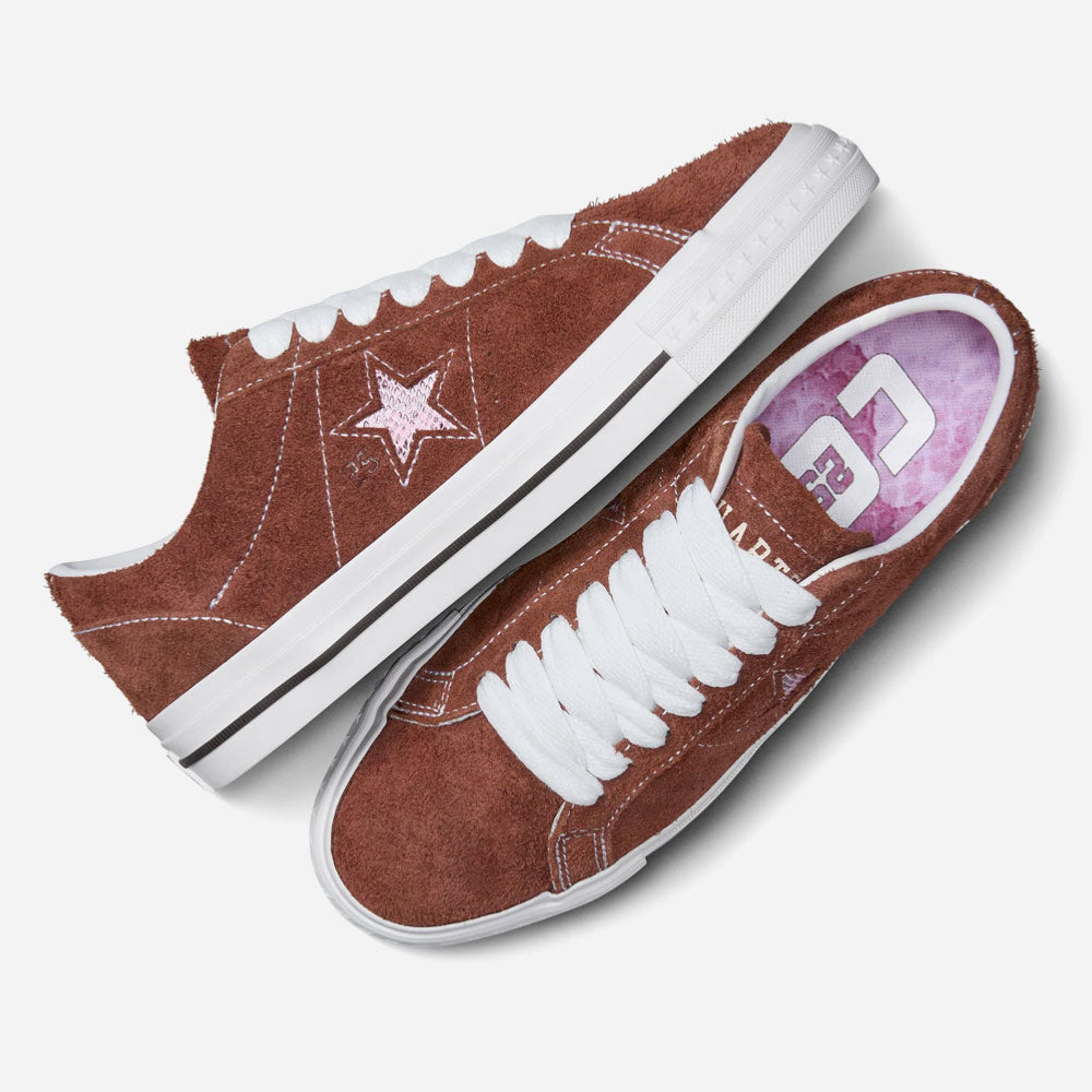 CONS by CONVERSE x QUARTERSNACKS - ONE STAR PRO - Dark Clover - White - Cherry