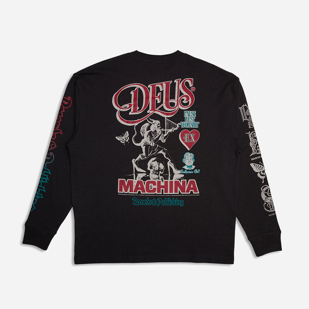 DEUS EX MACHINA - DIVINE SPARK OVERSIZE LS TEE - Anthracite