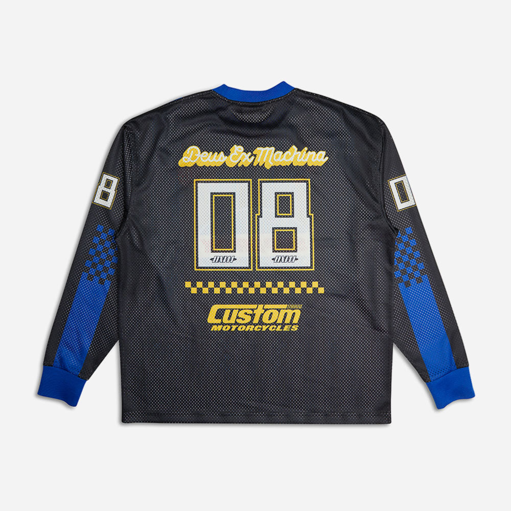 DEUS EX MACHINA - THREEPEAT MOTO JERSEY - Black