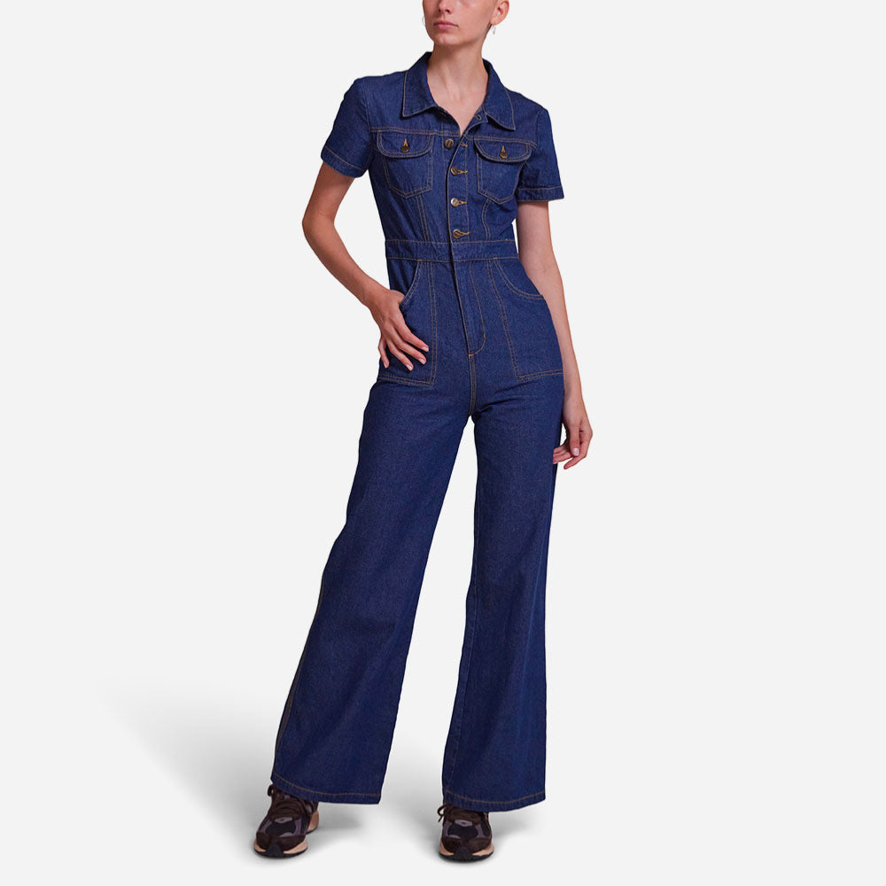 DEUS - BEATNIK OVERALL - Vintage Blue Denim