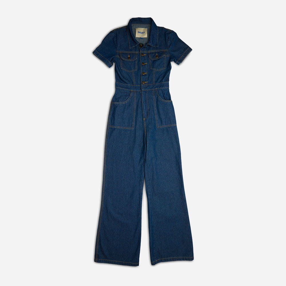 DEUS - BEATNIK OVERALL - Vintage Blue Denim