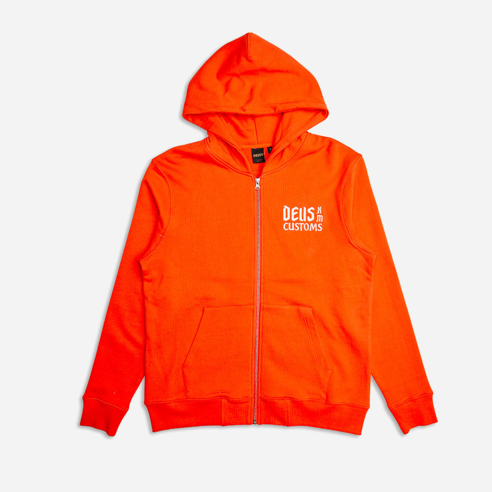 Deus Ex Machina - Supporter Zip Hoodie - Mandarin Red