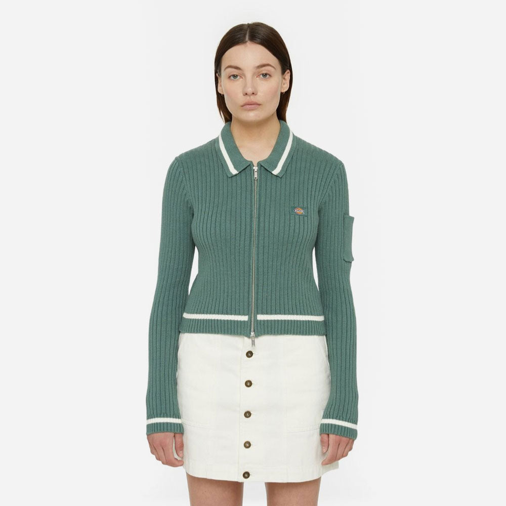 DICKIES - ELKHART ZIP CARDIGAN W - DARK FOREST