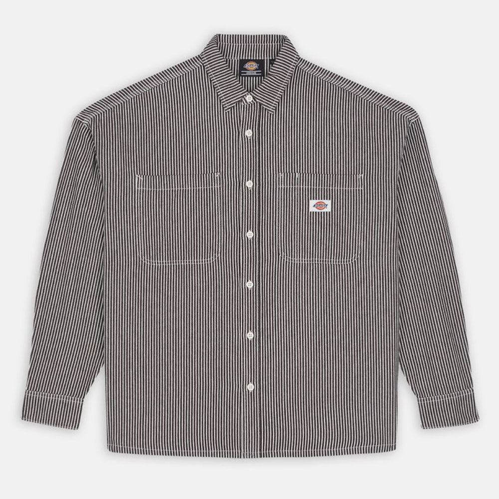 DICKIES - HICKORY LS SHIRT - Dark Brown Hickory