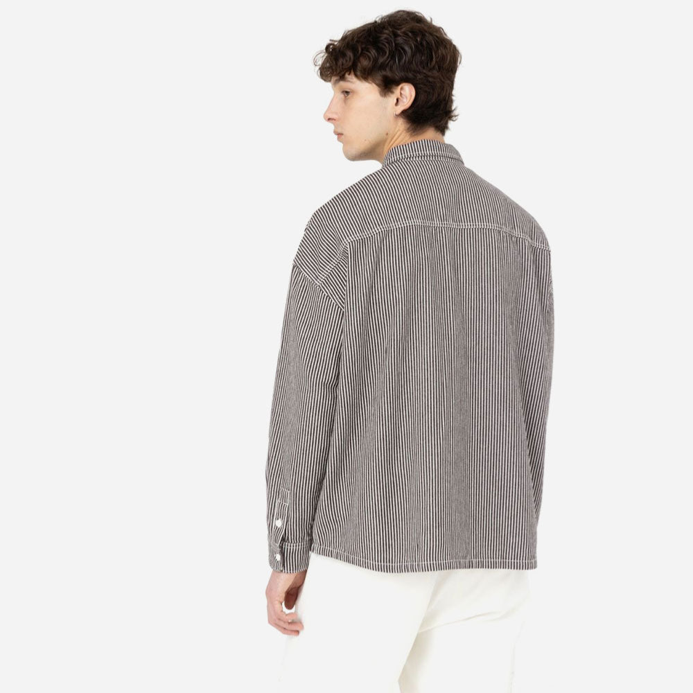 DICKIES - HICKORY LS SHIRT - Dark Brown Hickory