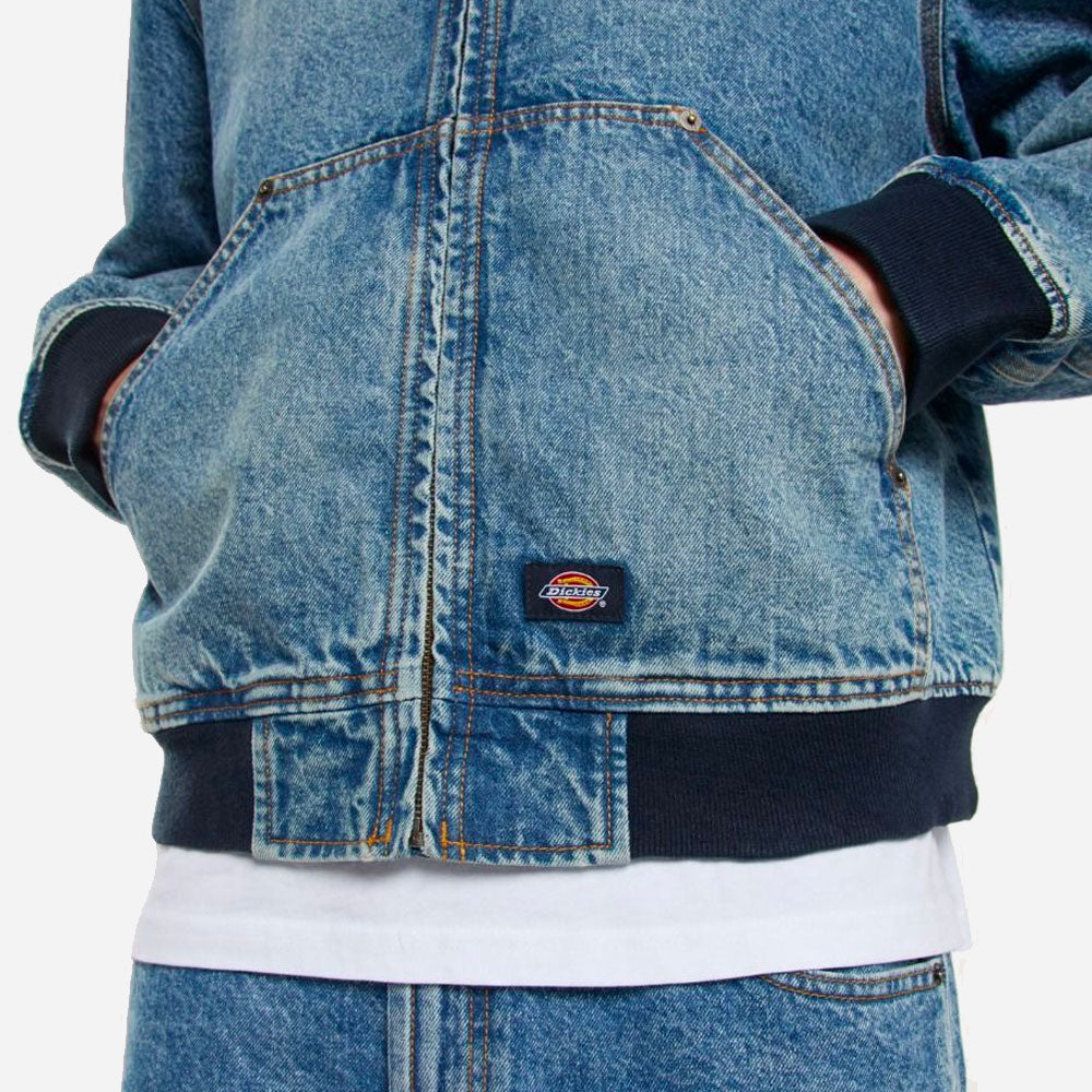DICKIES - HOODED DENIM JACKET - RINSED FADE