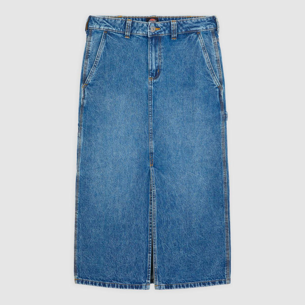 DICKIES - LONG DENIM CARPENTER SKIRT W - Rinsed Fade