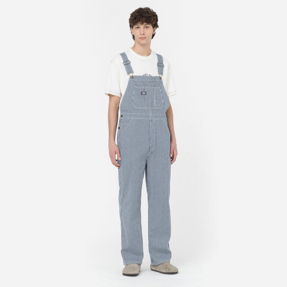 DICKIES - CLASSIC HICKORY BIB - Airforce Blue Hickory