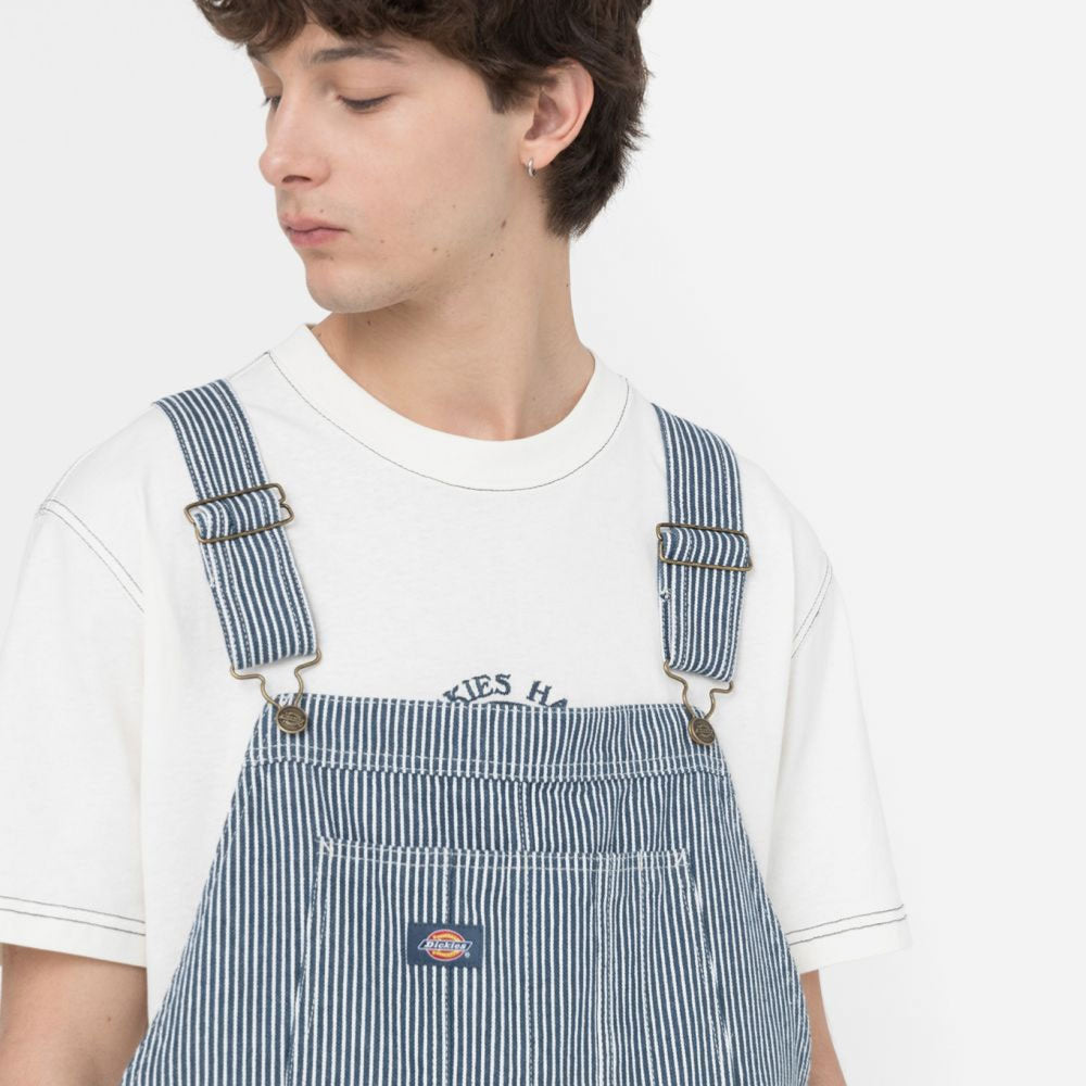 DICKIES - CLASSIC HICKORY BIB - Airforce Blue Hickory