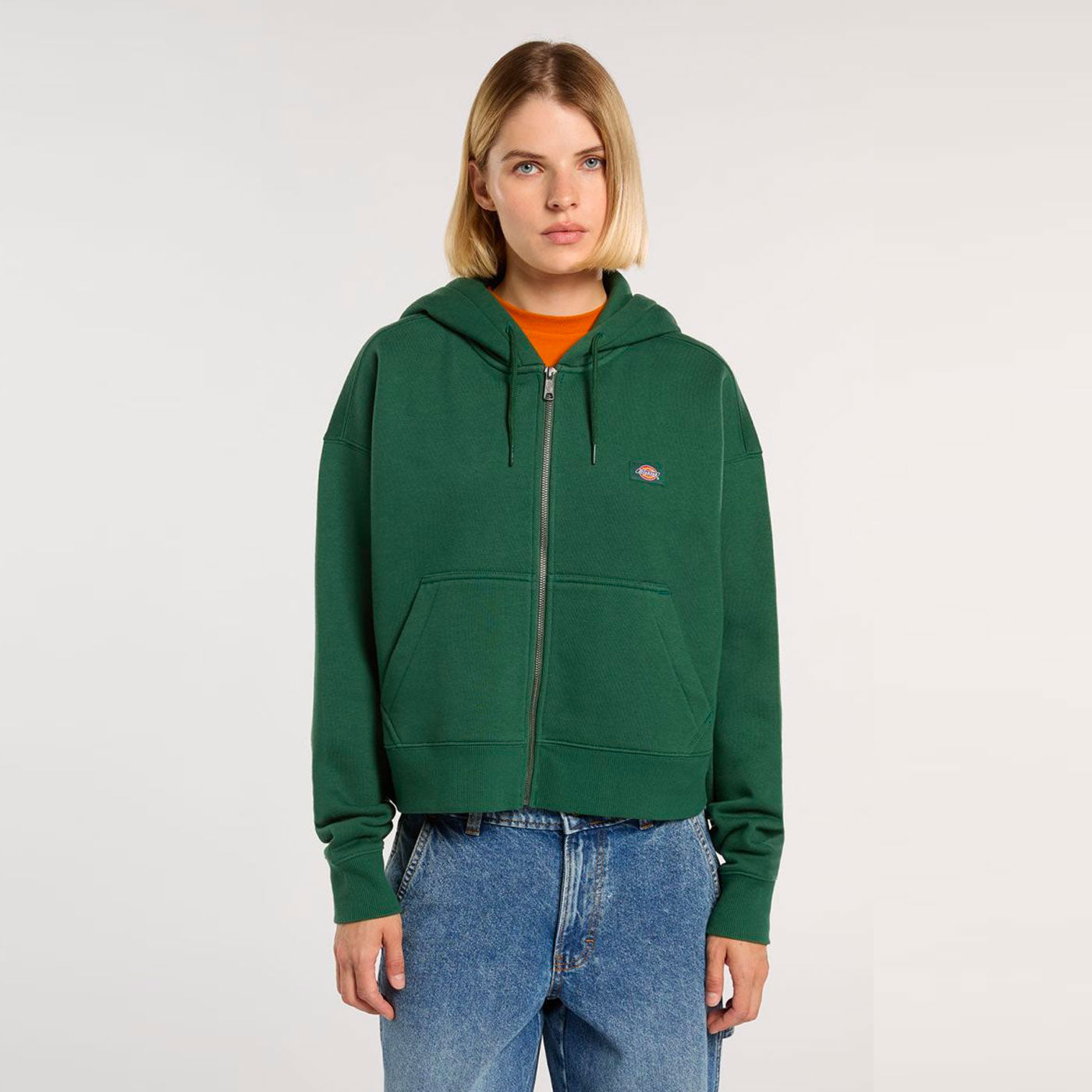 DICKIES -  W OAKPORT ZIP HOODIE - Pine Needle