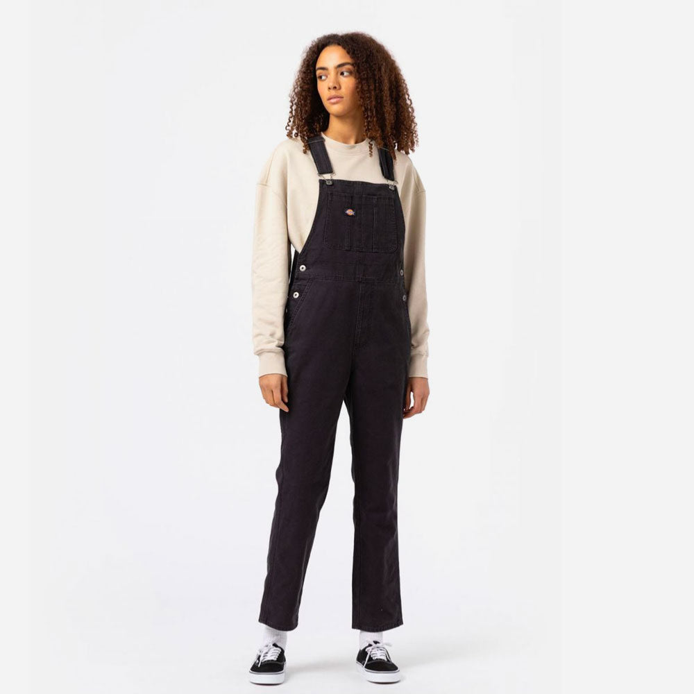 DICKIES - DUCK CANVAS WOMEN BIB - Black