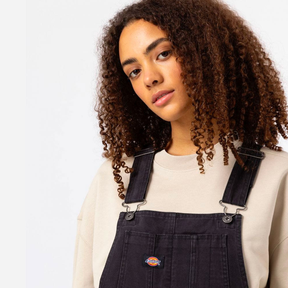 DICKIES - DUCK CANVAS WOMEN BIB - Black