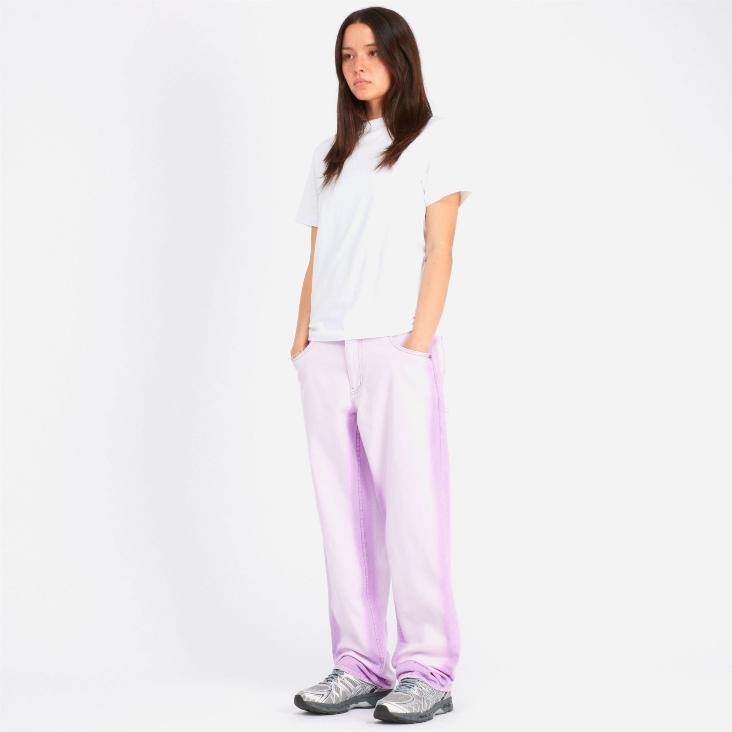 DIME - Classic Relaxed Denim Pants - Violet