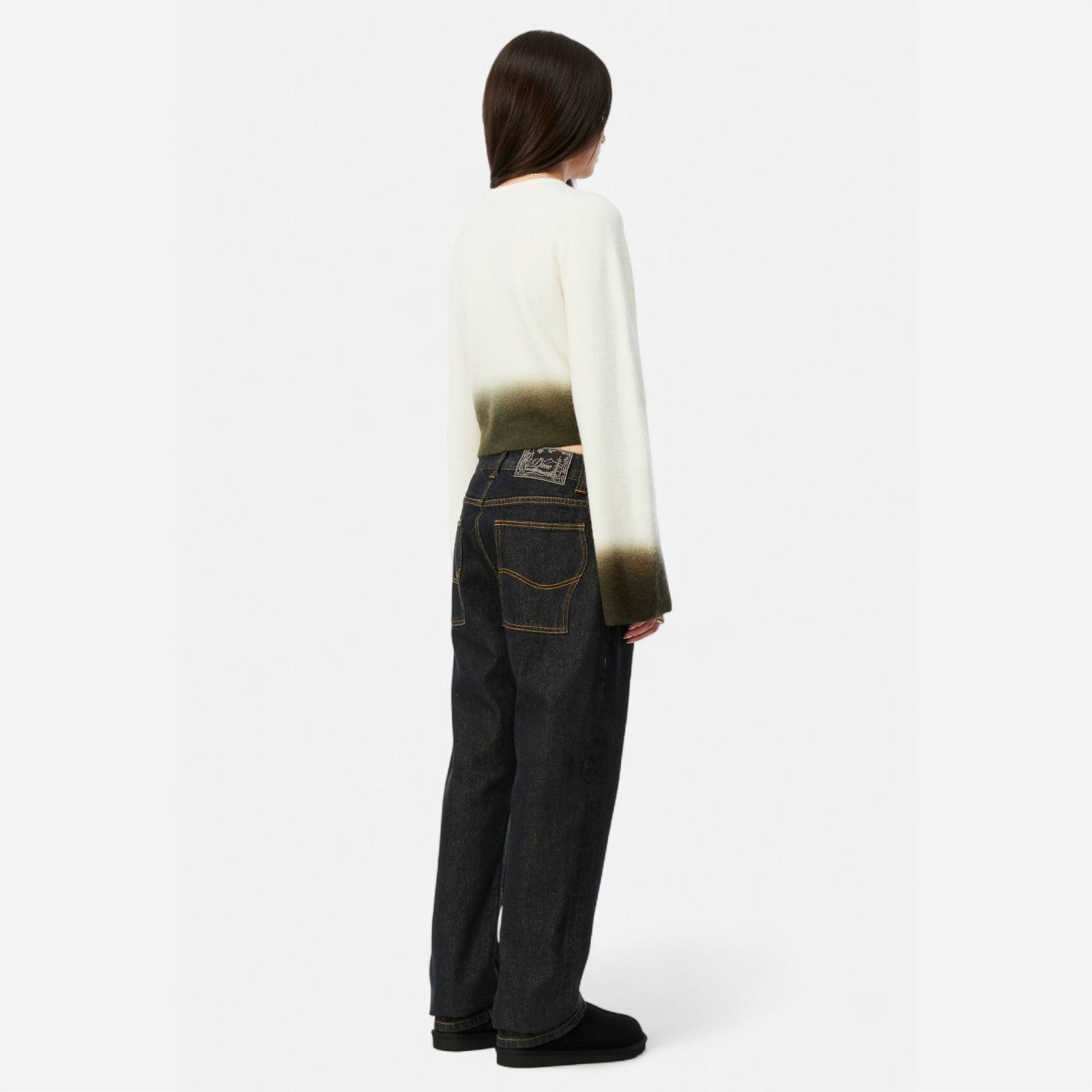 Dime - Cropped Mohair Knit - Gradient Cream