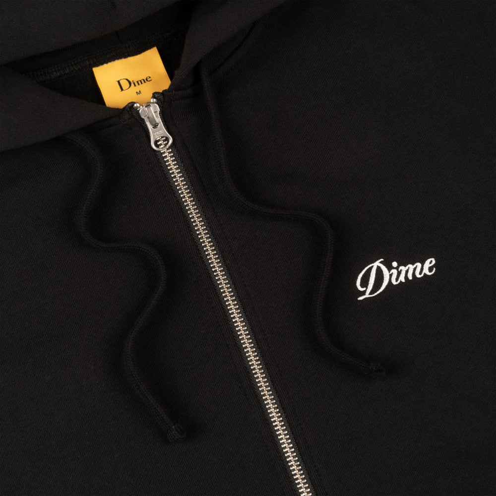 DIME - CURSIVE SMALL LOGO ZIP HOODIE - Black