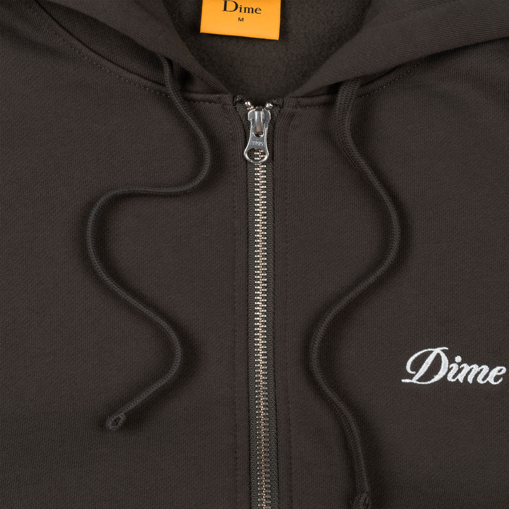 DIME - CURSIVE SMALL LOGO ZIP HOODIE - Vintage Black