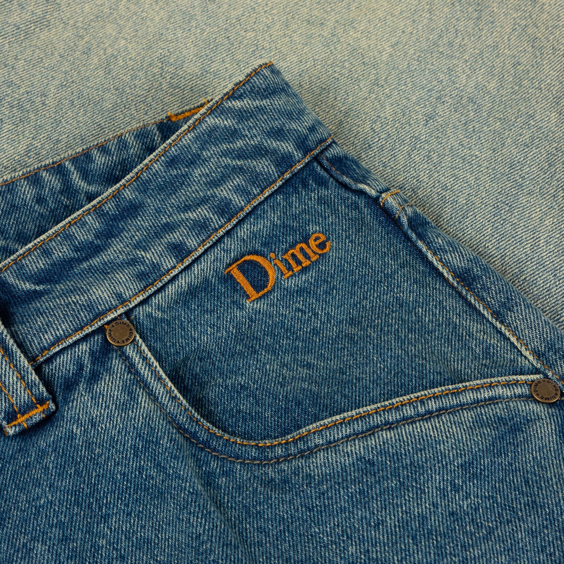 DIME - Baggy Denim Pants - Dipped Sandblasted Indigo