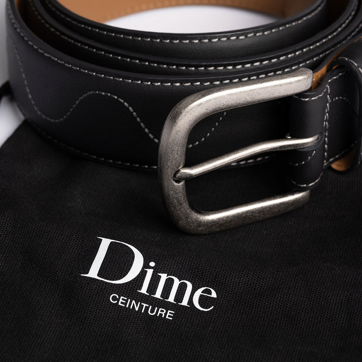 Dime - Desert Leather Belt - Black
