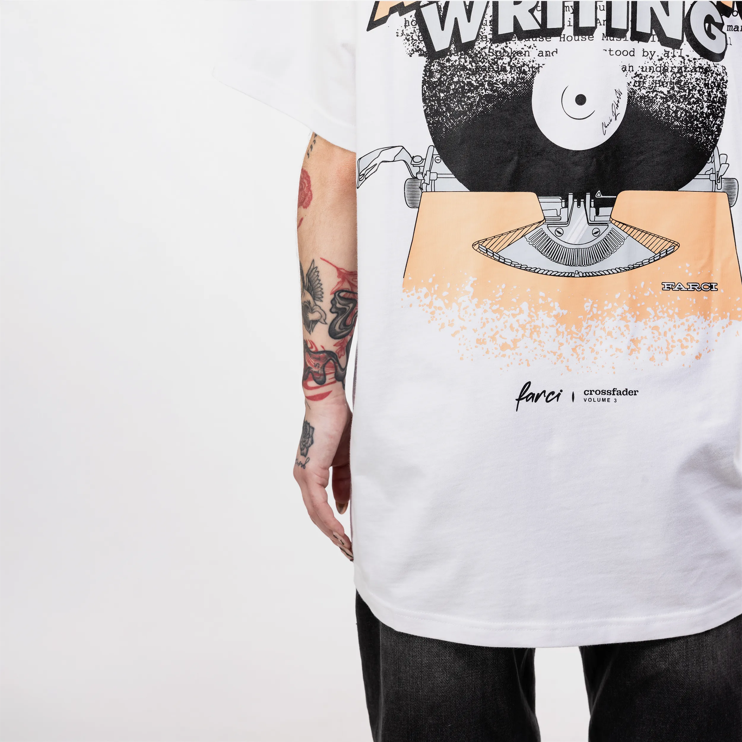 T-shirt Farci x Automatic Writing - Automatic Tee White (Crossfader Vol. 3)