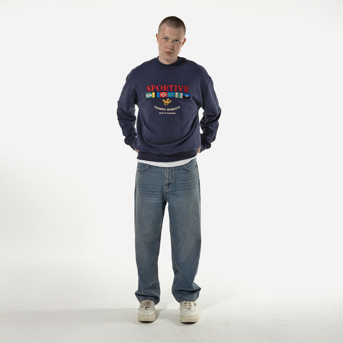 Goodies Sportive - Legacy Flags Crewneck - Navy Blue