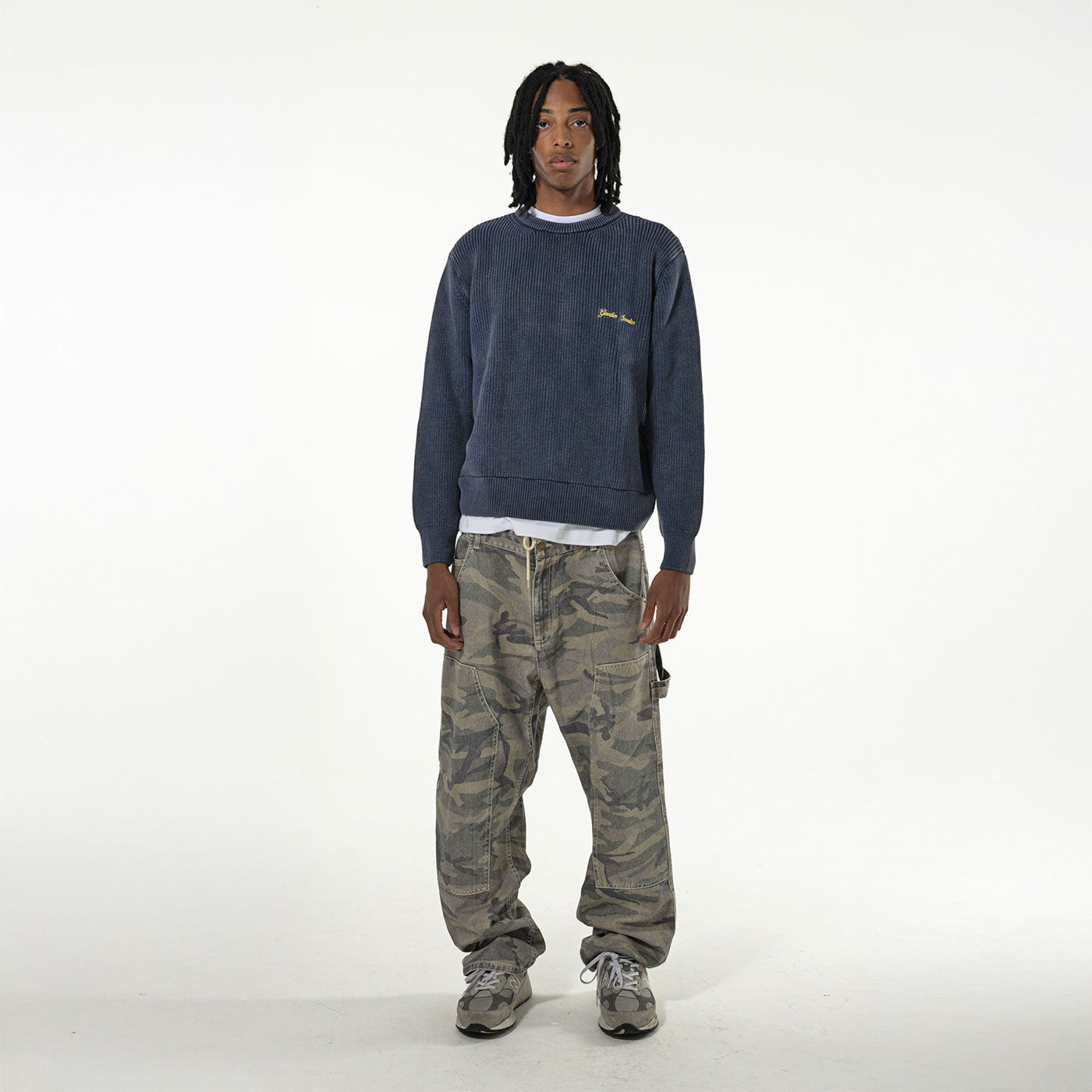 Goodies Sportive - Washed Insignia Premium Knit - Blue / Mustard