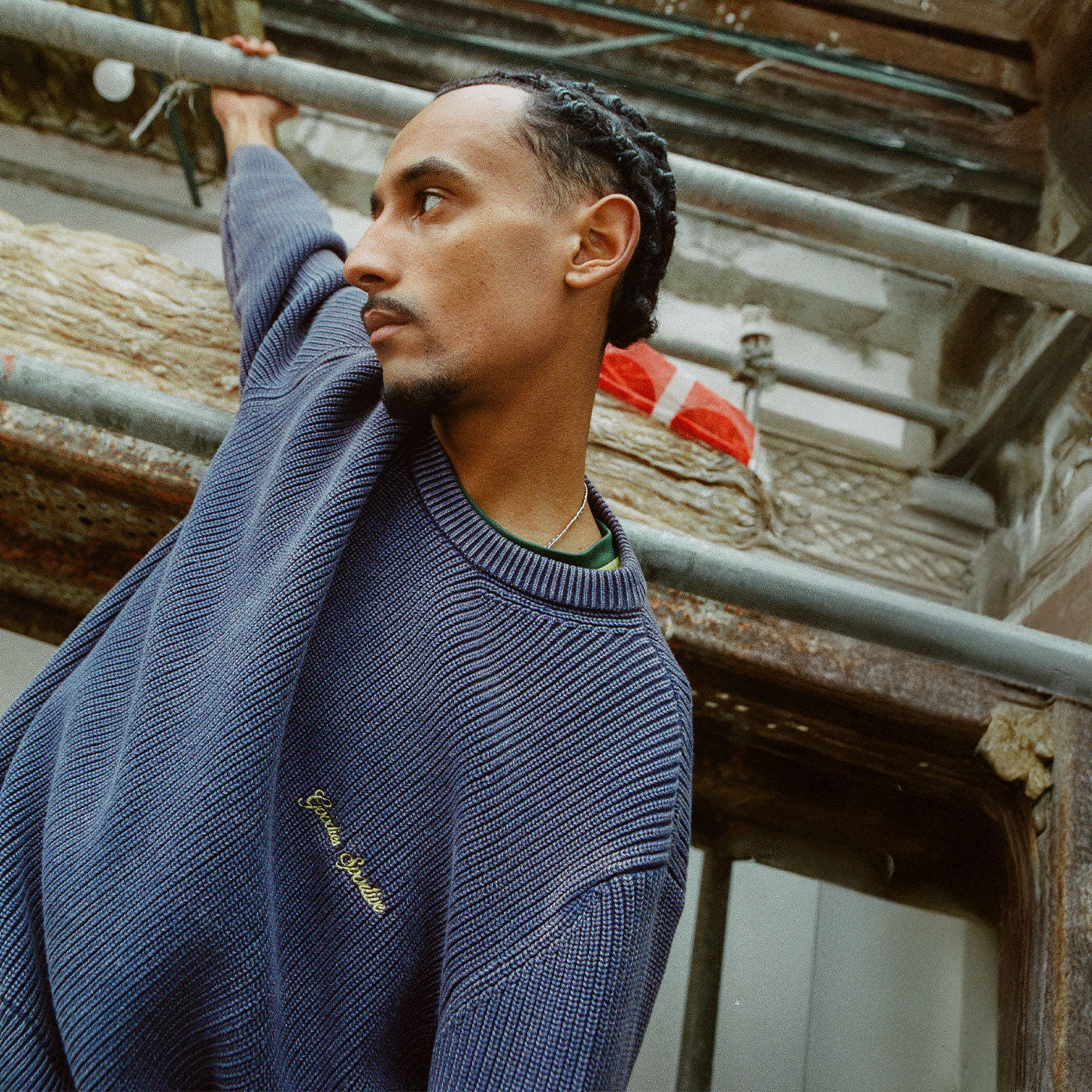 Goodies Sportive - Washed Insignia Premium Knit - Blue / Mustard