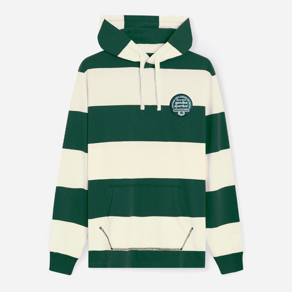 GOODIES SPORTIVE - STRIPED PATCH HOODIE - Green