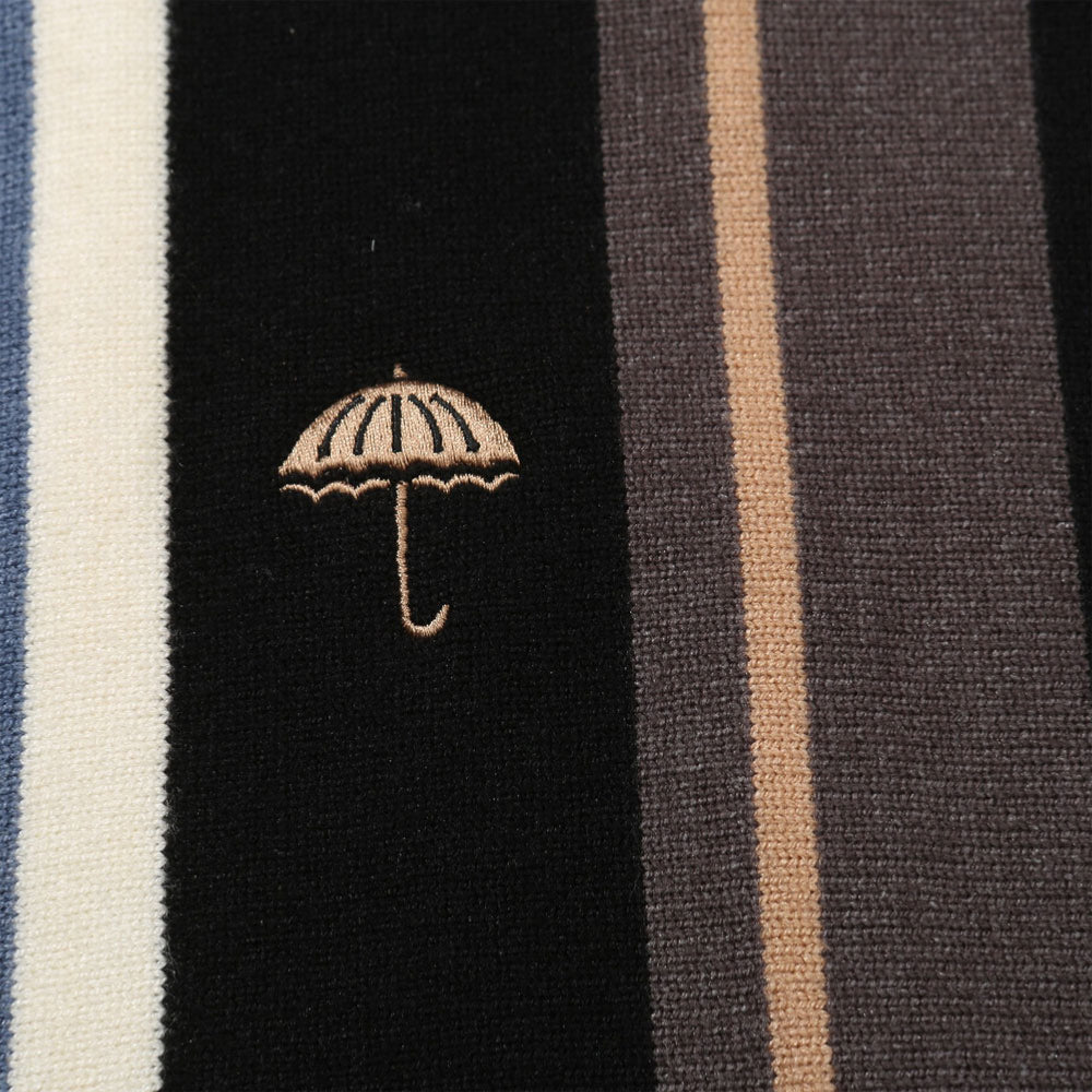 HELAS - BUNDY FULL ZIP KNIT POLO - Black