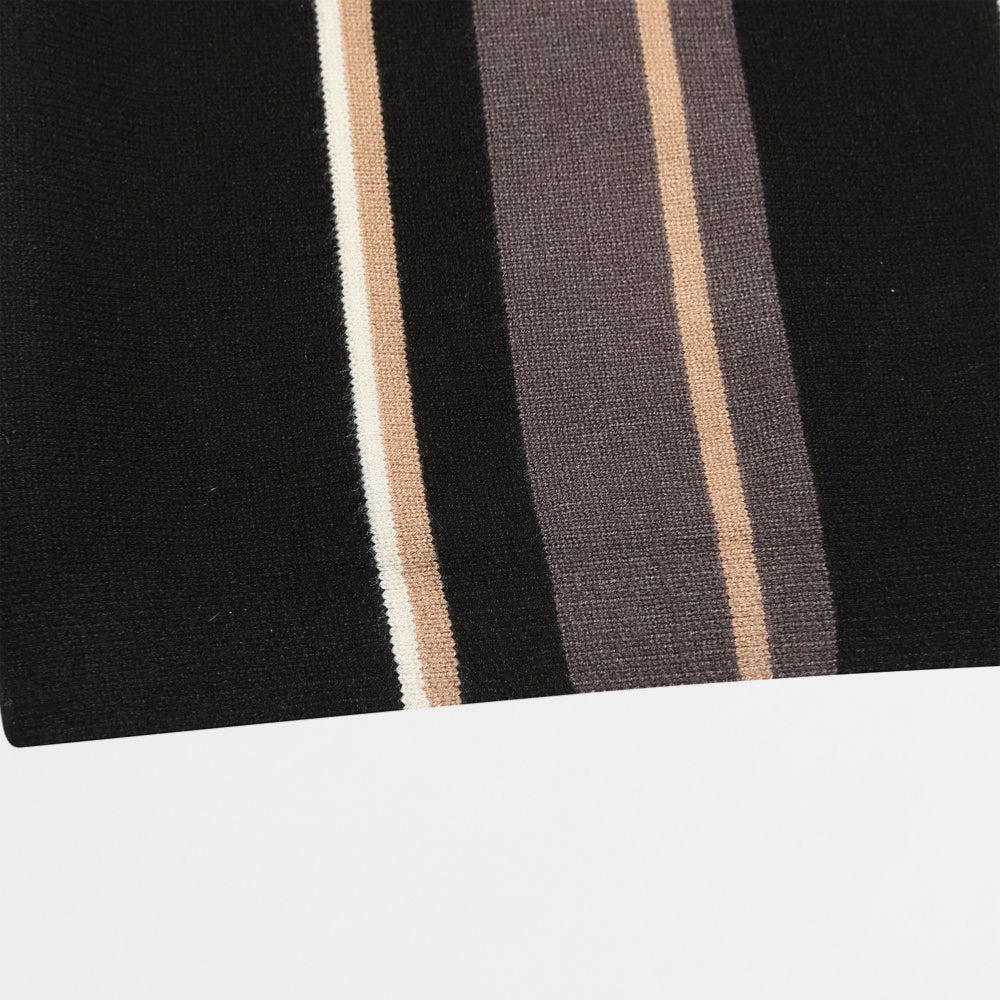 HELAS - BUNDY FULL ZIP KNIT POLO - Black