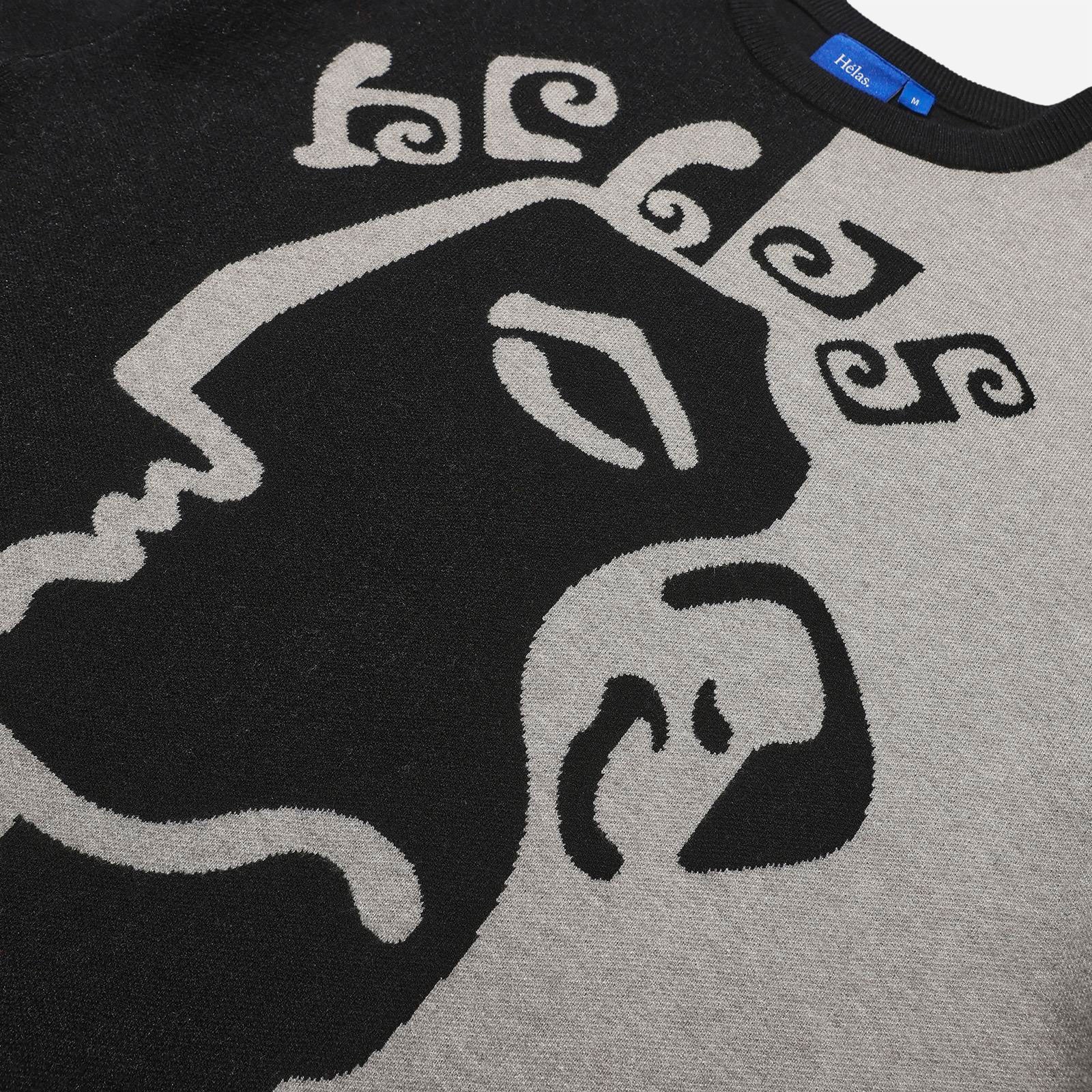 Hélas - Dieu Grec Crewneck Knit - Black Grey