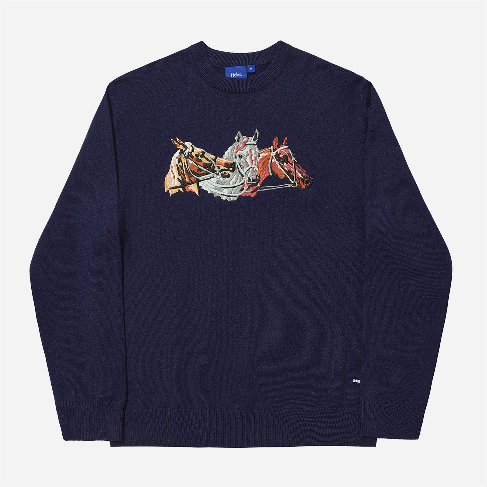 Hélas - Horses Crewneck Knit - Navy