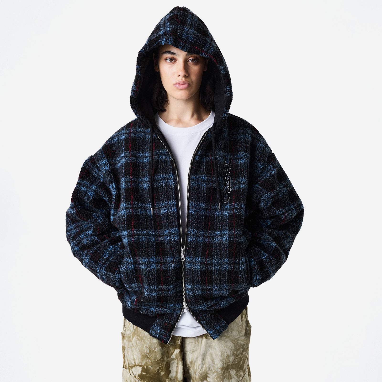 Hélas - Ocaro Reversible Checkered Full Zip Jacket - Navy / Black