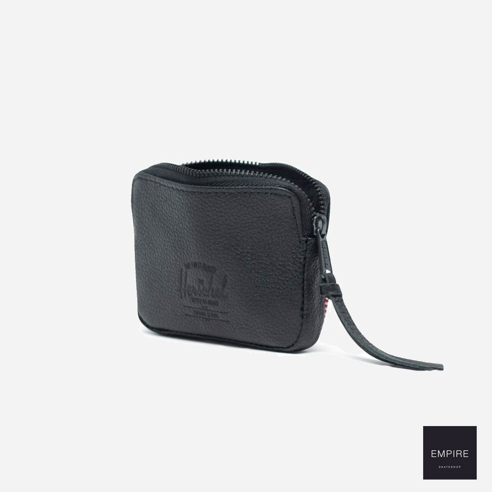 HERSCHEL OXFORD POUCH LEATHER - Black pebbled