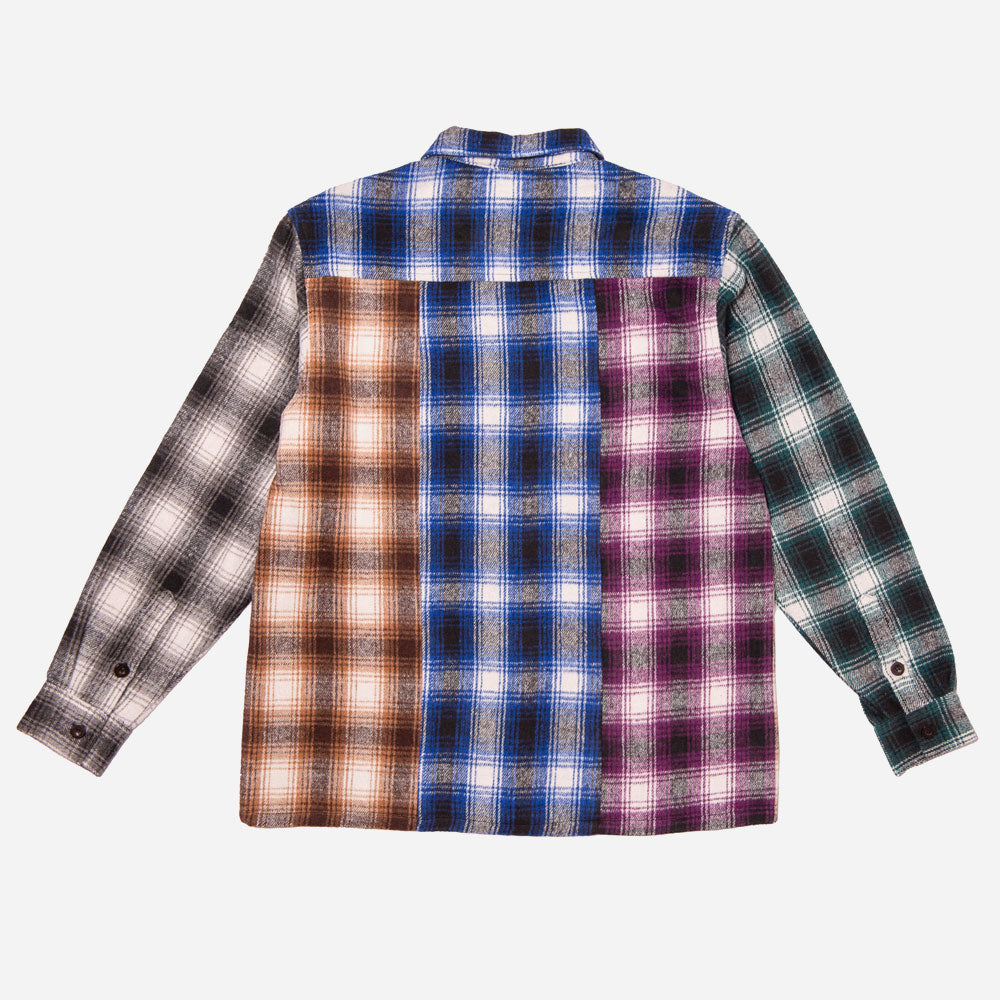HODDLE - SPECTRUM FLANNEL SHIRT  - Orange Blue Purple