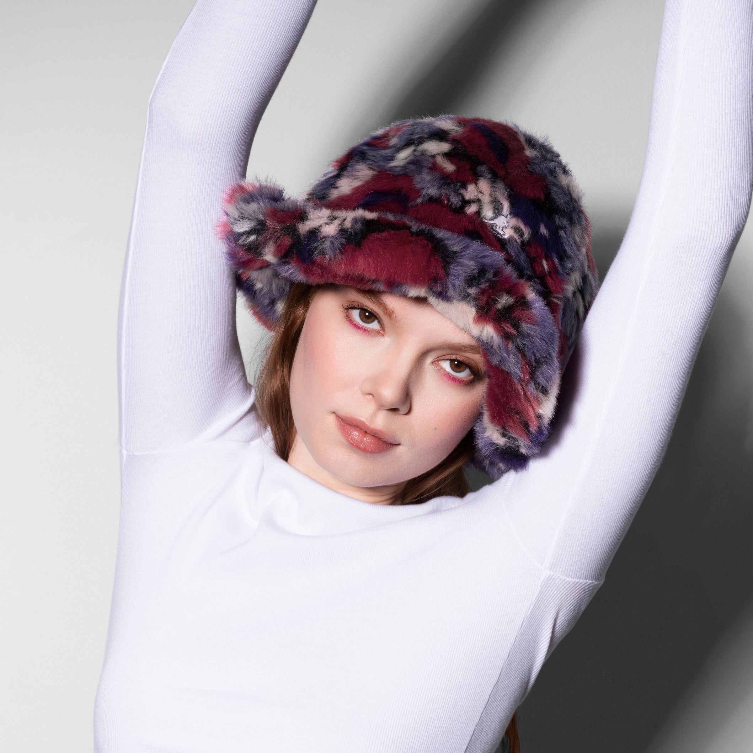 Kangol - Faux Fur Casual - Purple Multi Camo Flower