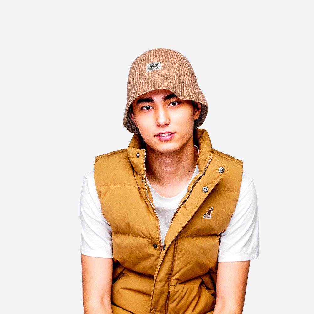 KANGOL - WASHED KNIT BUCKET - OAT