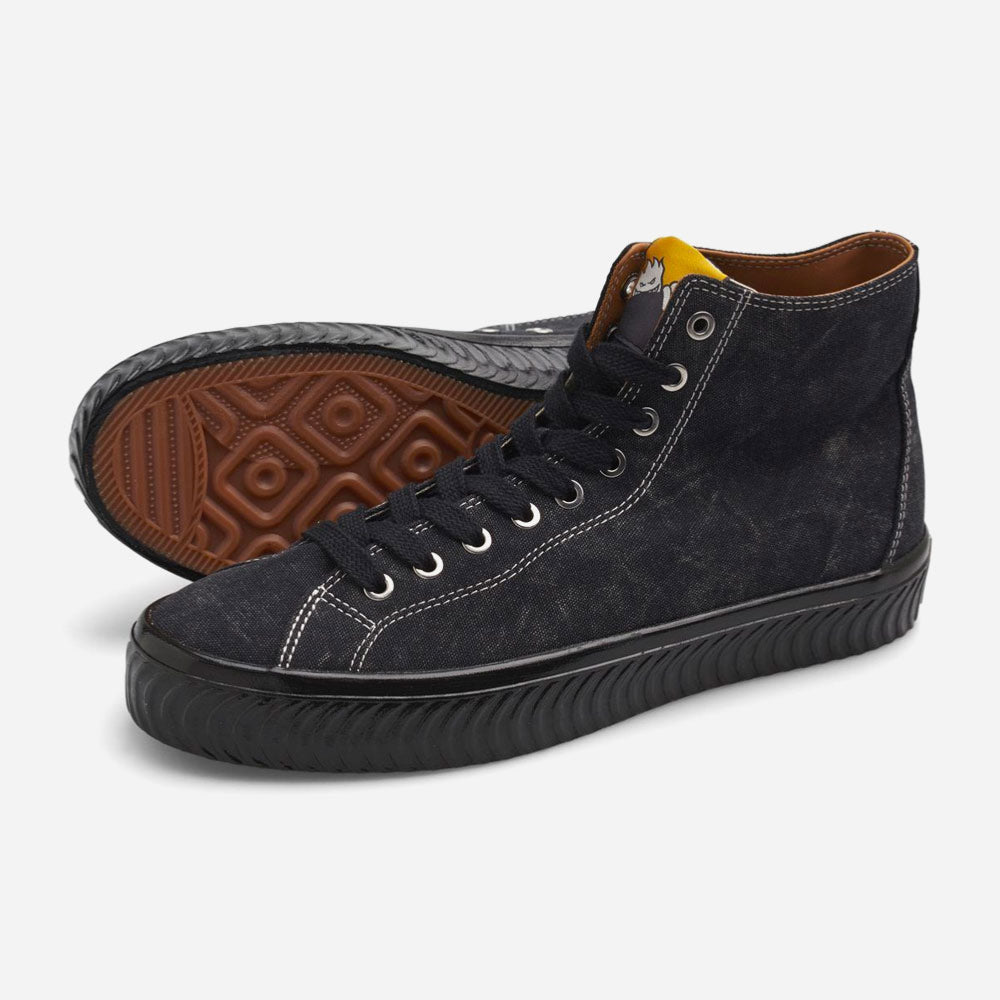 LAST RESORT AB x SPITFIRE - VM003 CANVAS HI - Washed Black - Black