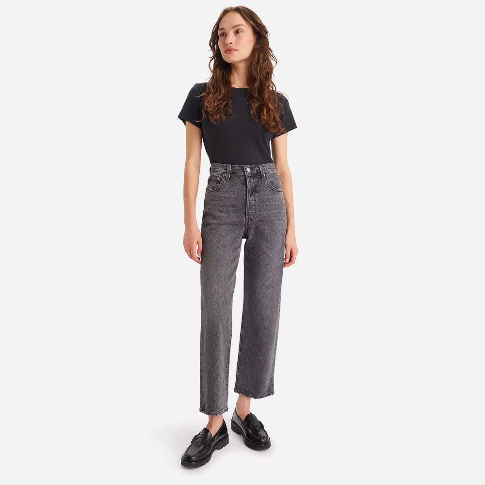 LEVI'S  - RIBCAGE STRAIGHT ANKLE WELL - Black Worn