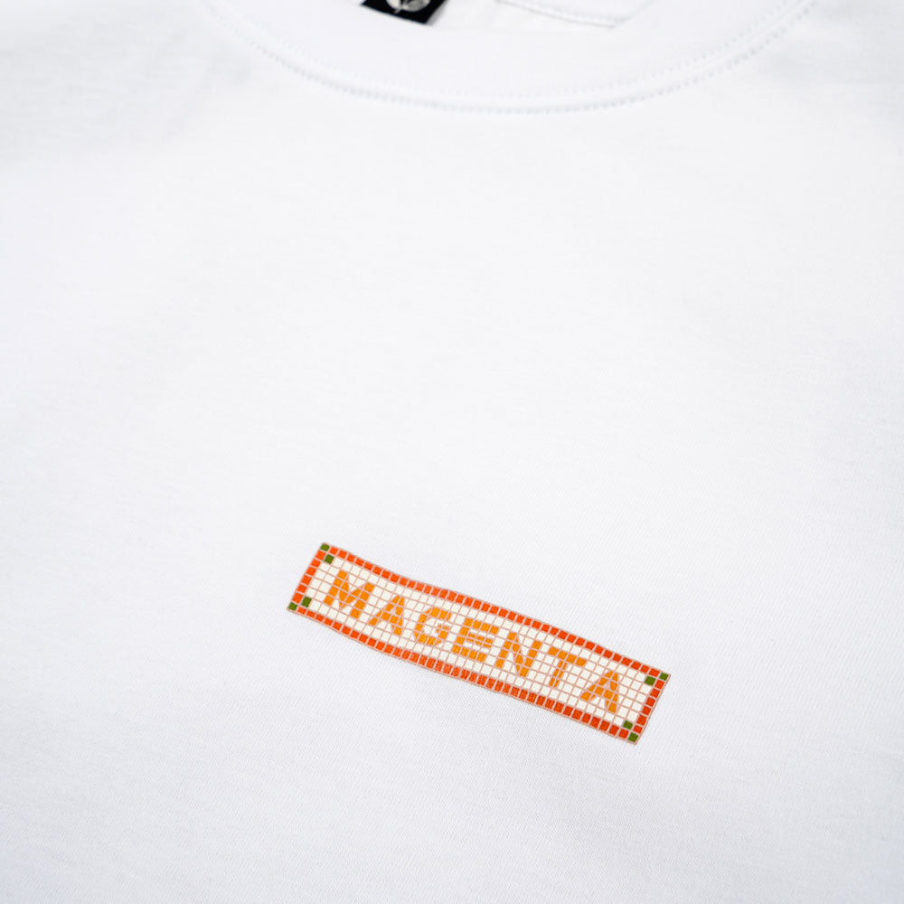 MAGENTA - MOSAIC TEE - White