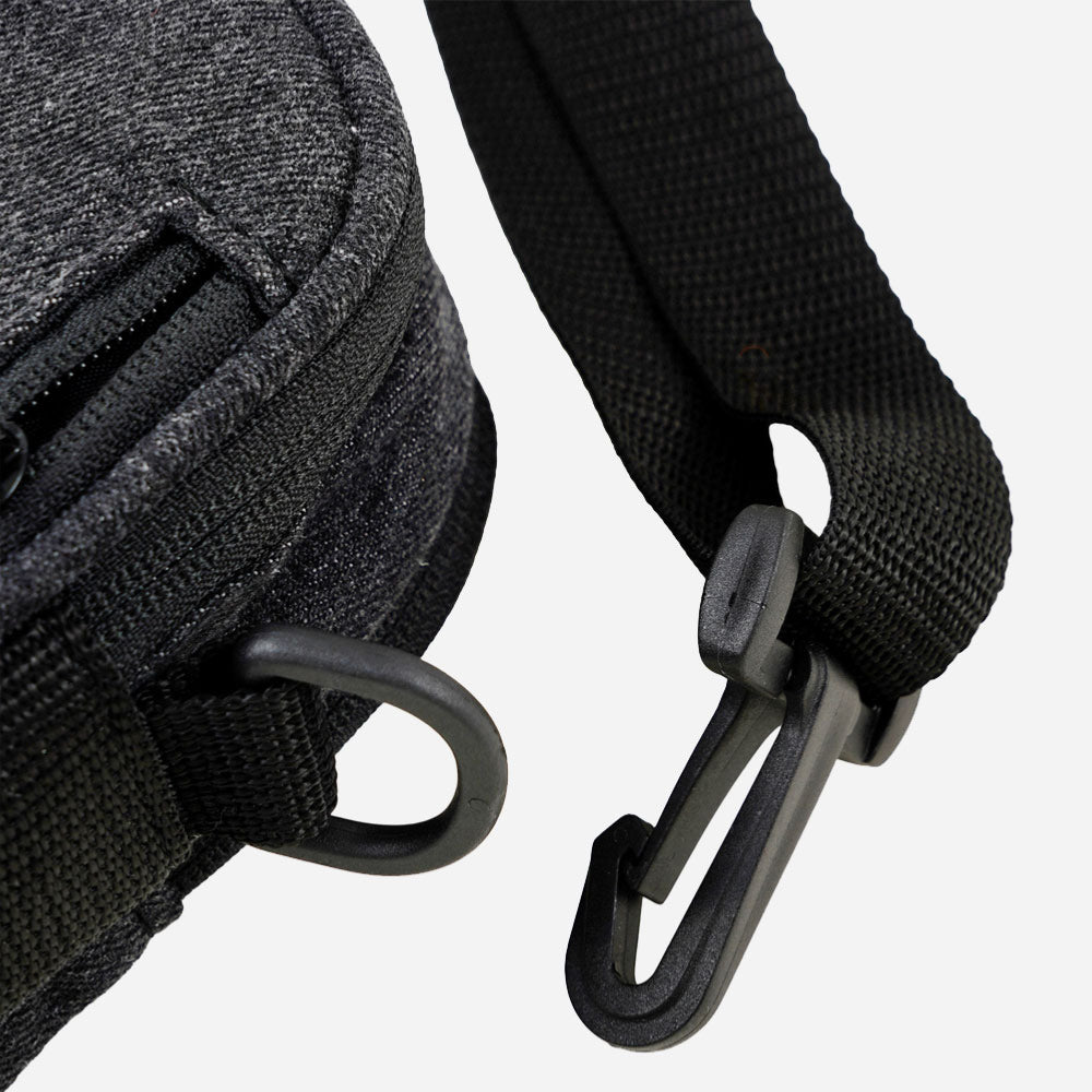 Magenta - Square Pouch Bag - Black Denim