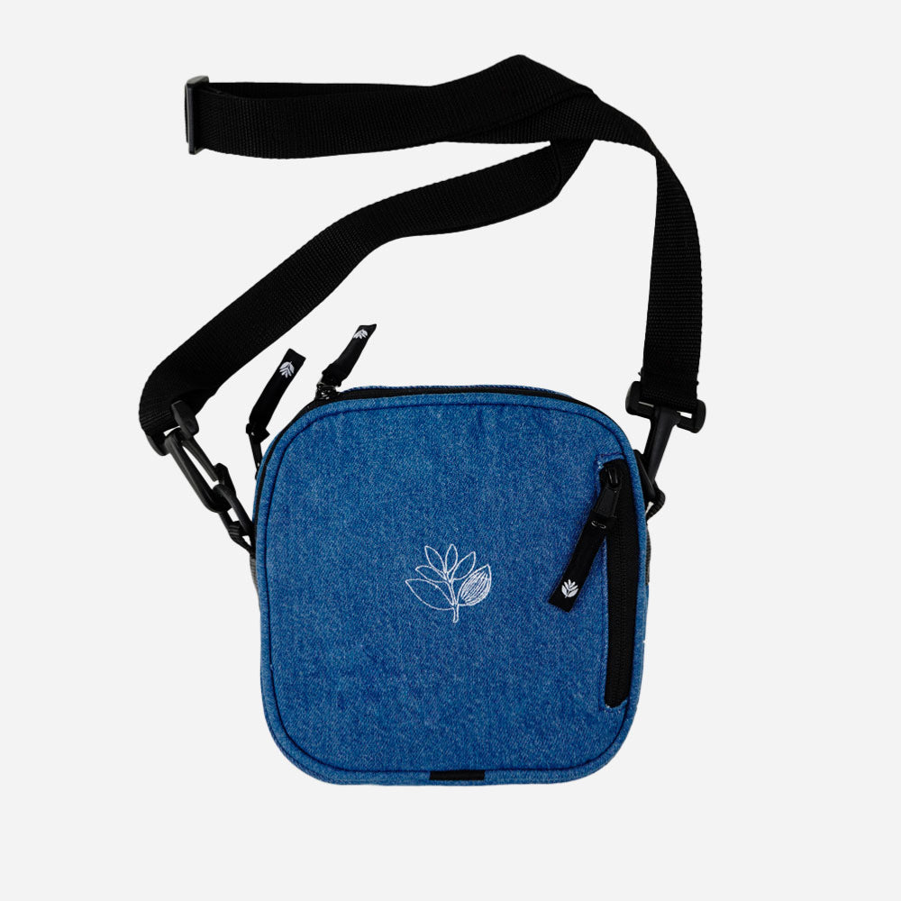 Magenta - Square Pouch Bag - Blue Denim