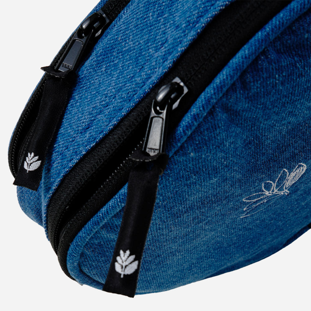 Magenta - Square Pouch Bag - Blue Denim