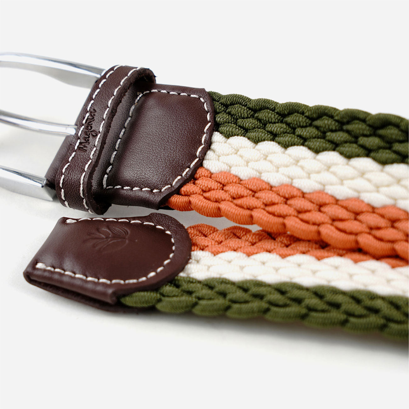 Magenta - Tri Braided Belt - Khaki / Natural / Rust