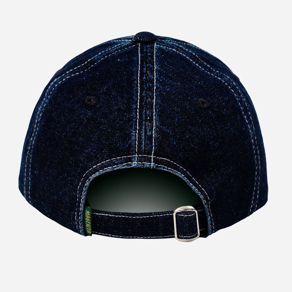 Magenta - Bird Denim Dad Hat - Blue