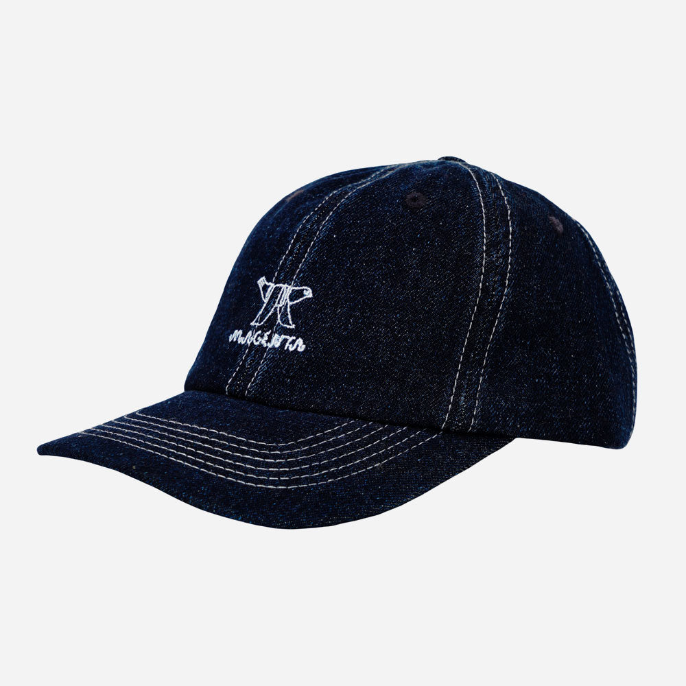 Magenta - Bird Denim Dad Hat - Blue