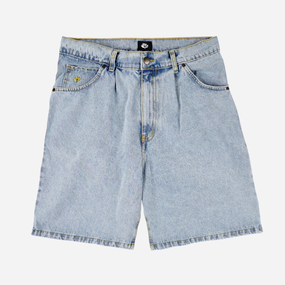 MAGENTA - DENIM LONG SHORT - Washed blue