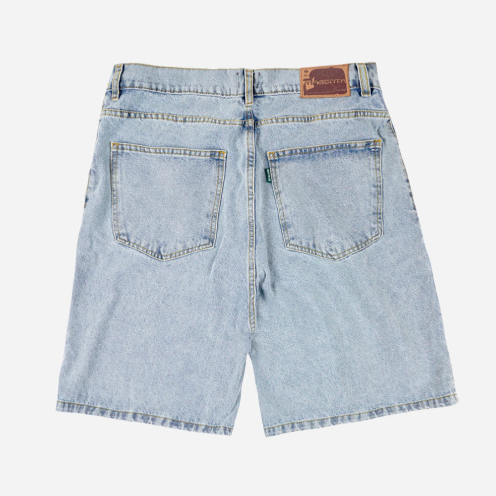 MAGENTA - DENIM LONG SHORT - Washed blue